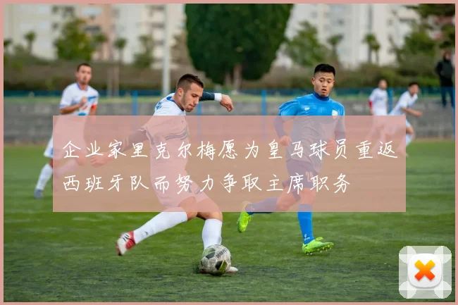 企业家里克尔梅愿为皇马球员重返西班牙队而努力争取主席职务